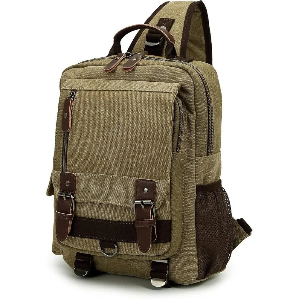 Canvas Messenger Bag Small Crossbody Shoulder Bag Casual Storage for Daily Use